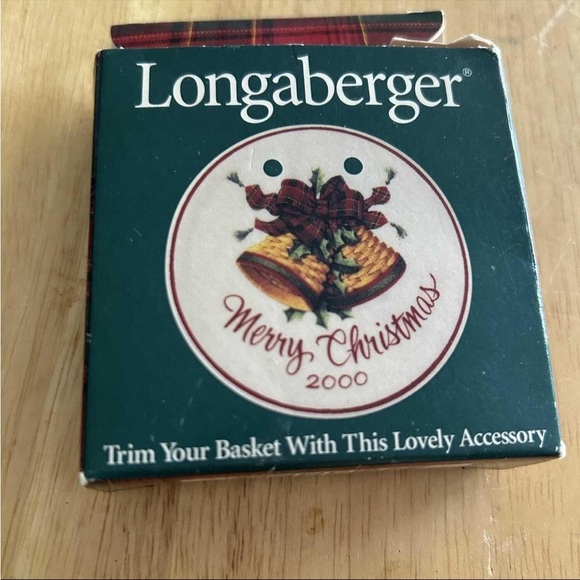 Vintage Longaberger tie on ornament for baskets, red ribbon, 2000 holiday - Picture 2 of 5